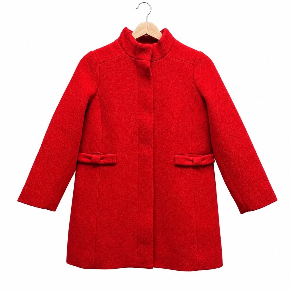 Crewcuts Girls Wool Peacoat Size 10 Bow Full Zip Preppy Christmas Holiday J.Crew